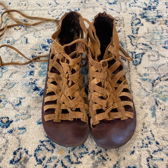 Free People Wrap around Suede Sandals - Picture 2 of 4